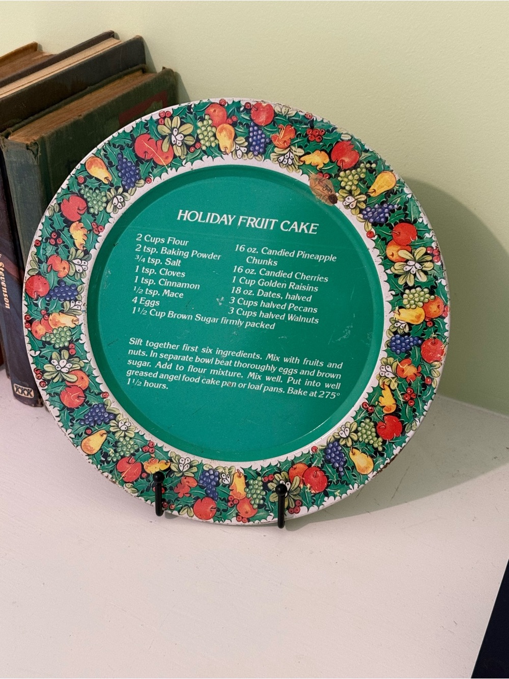 Holiday Fruit Cake Decorative Plate - Green